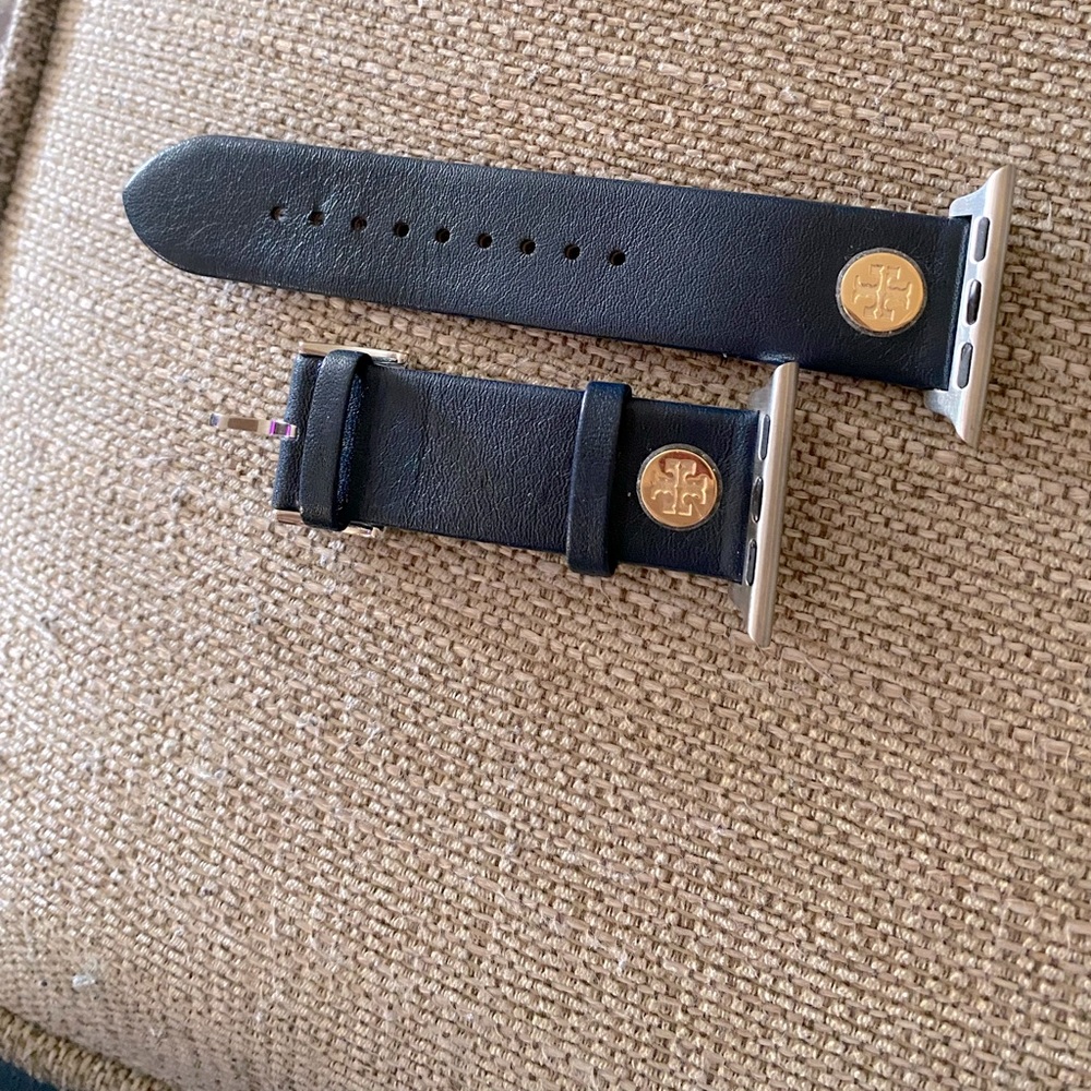 Tory Burch Navy Leather Apple Watch Band 40/41